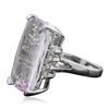 Image 2 : 14KT White Gold 13.30ct Kunzite and Diamond Ring