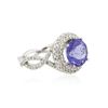 Image 2 : 14KT White Gold 3.51ct Tanzanite and Diamond Ring