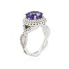 Image 3 : 14KT White Gold 3.51ct Tanzanite and Diamond Ring