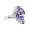 Image 2 : 14KT White Gold 2.00ctw Tanzanite and Diamond Ring