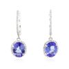 Image 1 : 14KT White Gold 5.70ctw Tanzanite and Diamond Earrings