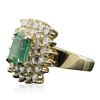 Image 2 : 14KT Yellow Gold 2.02ct Emerald and Diamond Ring