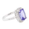 Image 2 : 14KT White Gold 2.51ct Tanzanite and Diamond Ring