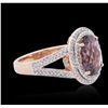 Image 2 : 14KT Rose Gold 3.62ct Tourmaline and Diamond Ring