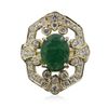 Image 1 : 14KT Yellow Gold 2.77ct Emerald and Diamond Ring