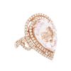 Image 2 : 14KT Rose Gold 13.01ct Morganite and Diamond Ring