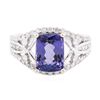 Image 1 : 14KT White Gold 2.53ct Tanzanite and Diamond Ring