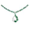 Image 2 : 14KT White Gold 30.81ctw Emerald and Diamond Necklace