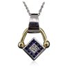 Image 3 : 14KT Two-Tone Gold 0.86ct Ruby, Sapphire and Diamond Pendant With Chain