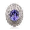 Image 1 : 14KT White Gold 5.82ct Tanzanite and Diamond Ring