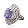 Image 2 : 14KT White Gold 5.82ct Tanzanite and Diamond Ring