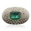 Image 1 : 14KT Yellow Gold 3.08ct Emerald and Diamond Ring