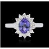 Image 1 : 14KT White Gold 1.00ct Tanzanite and Diamond Ring