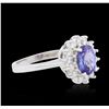 Image 2 : 14KT White Gold 1.00ct Tanzanite and Diamond Ring