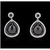 Image 1 : 18KT White Gold 5.21ctw Black Diamond Earrings