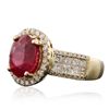 Image 2 : 14KT Yellow Gold 3.37ct Ruby and Diamond Ring