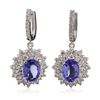 Image 1 : 14KT White Gold 7.46ctw Tanzanite and Diamond Earrings