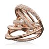 Image 2 : 14KT Rose Gold 0.91ctw Diamond Ring