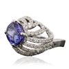 Image 2 : 14KT White Gold 4.06ct Tanzanite and Diamond Ring