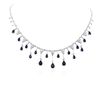 Image 1 : 14KT White Gold 9.67ctw Sapphire and Diamond Necklace