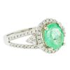 Image 2 : 14KT White Gold 2.22ct Emerald and Diamond Ring