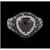 Image 1 : 18KT White Gold 3.14ctw Black Diamond Ring