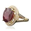 Image 2 : 14KT Yellow Gold 13.80ct Ruby and Diamond Ring