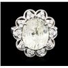Image 1 : 14KT White Gold 7.90ct Yellow Sapphire and Diamond Ring