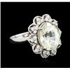 Image 2 : 14KT White Gold 7.90ct Yellow Sapphire and Diamond Ring