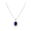 Image 1 : 14KT White Gold GIA Certified 26.27ct Tanzanite and Diamond Pendant With Chain