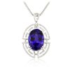 Image 2 : 14KT White Gold GIA Certified 26.27ct Tanzanite and Diamond Pendant With Chain