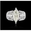 Image 1 : 14KT White Gold 3.57ctw Diamond Ring