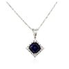 Image 2 : 18KT White Gold 3.18ct Sapphire and Diamond Pendant With Chain