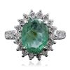 Image 1 : 14KT White Gold 2.61ct Emerald and Diamond Ring