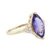 Image 2 : 14KT Yellow Gold 2.78ct Tanzanite and Diamond Ring