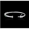 Image 3 : 14KT White Gold 1.75ctw Emerald and Diamond Bangle Bracelet