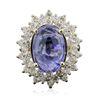 Image 1 : 14KT Yellow Gold 8.91ct Tanzanite and Diamond Ring