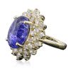 Image 2 : 14KT Yellow Gold 8.91ct Tanzanite and Diamond Ring