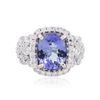 Image 1 : 14KT White Gold 3.50ct Tanzanite and Diamond Ring