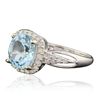 Image 2 : 14KT White Gold 2.80ct Blue Topaz and Diamond Ring