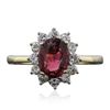 Image 1 : 14KT Yellow Gold 1.27ct Rubellite and Diamond Ring