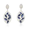 Image 1 : 18KT White Gold 22.38ctw Sapphire and Diamond Earrings