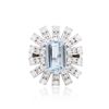 Image 1 : 14KT White Gold 2.31ct Aquamarine and Diamond Ring