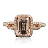 Image 1 : 14KT Rose Gold 1.66ct Morganite and Diamond Ring