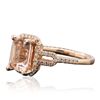 Image 2 : 14KT Rose Gold 1.66ct Morganite and Diamond Ring