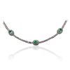 Image 2 : 18KT White Gold 2.03ctw Emerald and Diamond Necklace