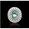 Image 1 : 18KT White Gold GIA Certified 12.44ct Tourmaline and Diamond Ring