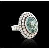 Image 2 : 18KT White Gold GIA Certified 12.44ct Tourmaline and Diamond Ring