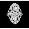 Image 1 : 14KT White Gold 1.08ctw Diamond Ring