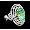 Image 2 : 14KT White Gold GIA Certified 6.28ct Emerald and Diamond Ring
